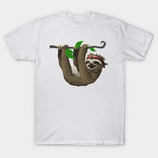 Hang in there. Funny cartoon sloth on a tree T-Shirt